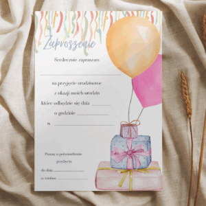 zaproszenie urodzinowe balony