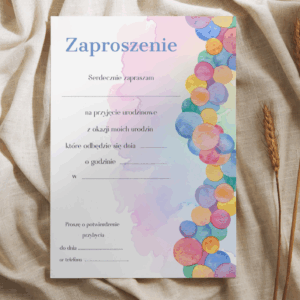 zaproszenie urodzinowe girlanda