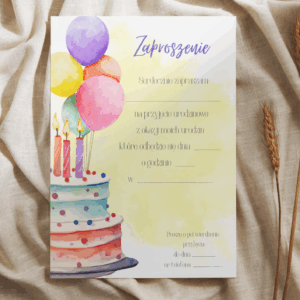 zaproszenie urodzinowe tort